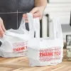 Picture of 1/10 XS Size white thanks writing standard Duty Plastic T-Shirt Bag – 1500/Case