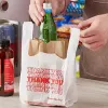 Picture of 1/10 XS Size white thanks writing standard Duty Plastic T-Shirt Bag – 1500/Case