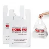 Picture of 1/8 Small Size White Thank You Standard-Duty Plastic T-Shirt Bag – 1000Case
