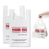 Picture of 1/6 Standard Size White Thank You Standard-Duty Plastic T-Shirt Bag – 400/Case