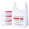 Picture of 1/6 Standard Size White Thank You Medium-Duty Plastic T-Shirt Bag – 1000/Case