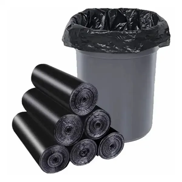 Picture of Medco-58 Gallon 3 Mil 38”x 58” Low Density Heavy-Duty Industrial Contractor Black Trash Bag Can Liner – 50/Case