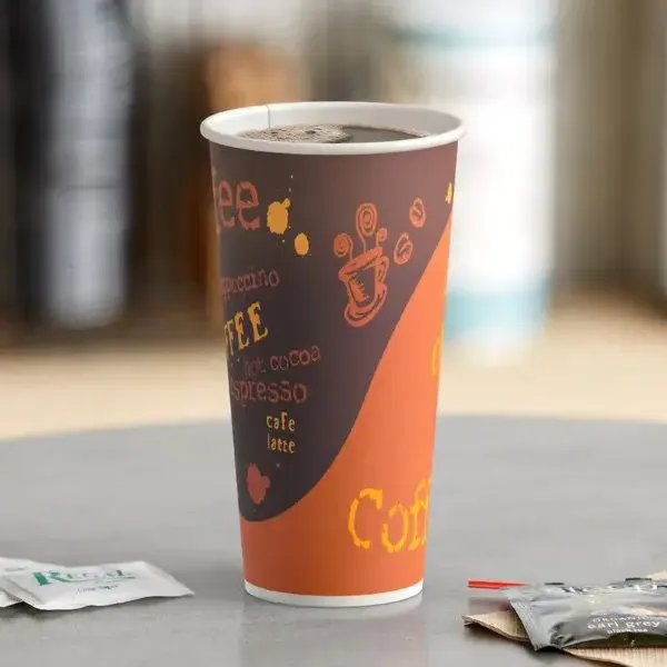 Picture of 20 oz. Coffee Print Poly Paper Hot Cup-1000/Case