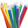 Picture of 9″ Multicolor Stripe Pointed Wrapped Smoothie Straw-2200/Case