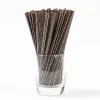 Picture of 7 .5 Inc black Unwrapped Coffee Stirrer Sip Straw – 10000/Case