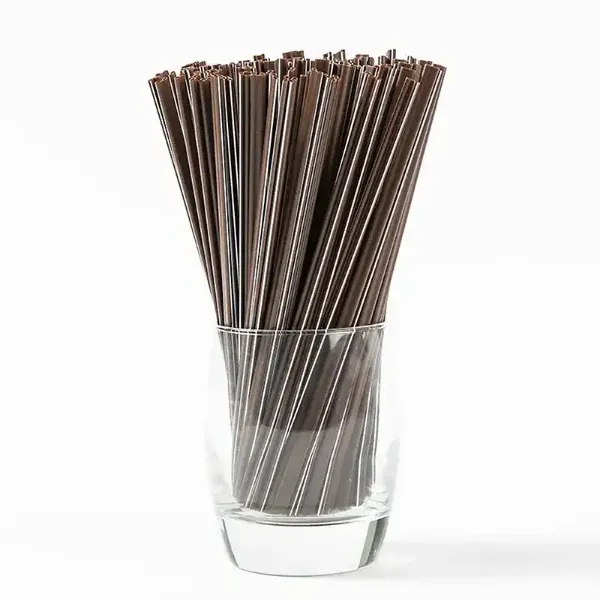 Picture of 7 .5 Inc black Unwrapped Coffee Stirrer Sip Straw – 10000/Case