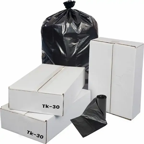 Picture of Medco-30 Gallon 1 Mil 30”x 45” Low-Density Medium-Duty Black Can Liner Trash Bag – 100/Case