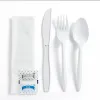 Picture of White Medium Weight Wrapped Polypropylene Plastic Cutlery Pack with Napkin and Salt Pepper Packets – 420/Case