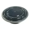 Picture of 16 oz Black 6”-1/4” Round Microwavable Heavy Weight Container with Lid – 50/Case
