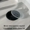 Picture of 16 oz Black 6”-1/4” Round Microwavable Heavy Weight Container with Lid – 50/Case