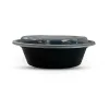 Picture of 16 oz Black 6”-1/4” Round Microwavable Heavy Weight Container with Lid – 50/Case
