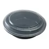 Picture of 48 oz Black Round Microwavable Heavy Weight Container with Lid 9inch-150/Case