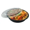 Picture of 48 oz Black Round Microwavable Heavy Weight Container with Lid 9inch-150/Case