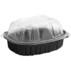 Picture of Black Microwavable Chicken Roaster Take-Out Container with Dome Lid – 100/Case