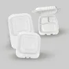 Picture of 8” x 8” x 3” 1-Compartment Microwaveable White Mineral-Filled Plastic Hinged Take-Out Container – 150/Case
