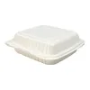 Picture of 9” x 9” x 3” 1-Compartment Microwaveable White Mineral-Filled Plastic Hinged Take-Out Container – 150/Case