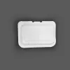 Picture of 9” x 6” 1-Compartment Microwaveable White Mineral-Filled Plastic Hinged Take-Out Container – 150/Case