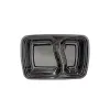 Picture of 30 oz. Black 8 34 x 6 x 2 34 2-Compartment Rectangular Microwavable Heavy Weight Container with Lid -150/Case