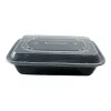 Picture of 24 oz Black Rectangular Microwavable Heavy Weight Container with Lid 8”x 5-1/4”x2” – 150/Case
